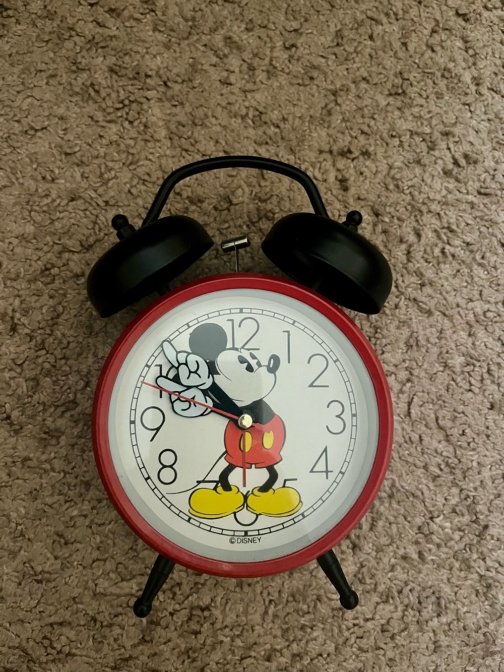 Disney Mickey Mouse Red and Black Retro Alarm Clock Decoration Only - Picture 2 of 8